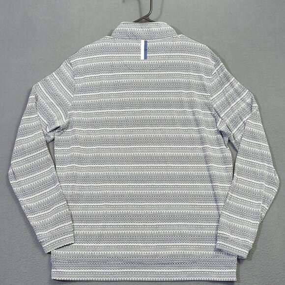 Rhoback 1/4 Zip Top Men's L Blue Geometric Performance Q-Zip Pullover Golf - Picture 8 of 11